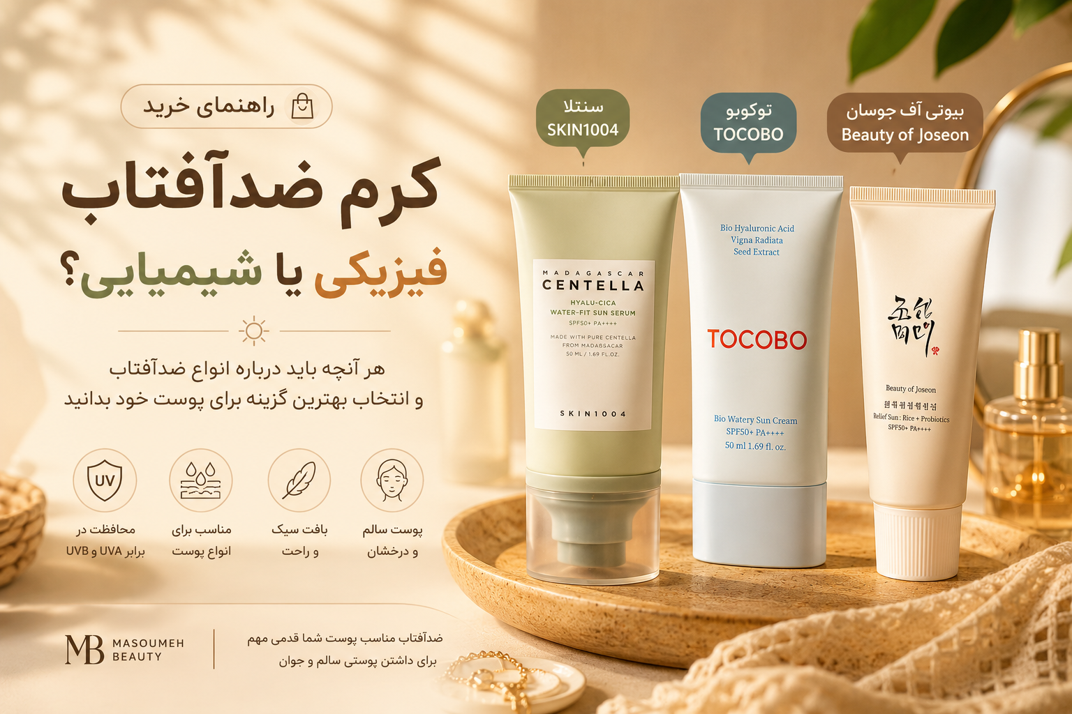 راهنماى خريد كرم ضد آفتاب؛ فيلتر فيزيكى يا شیمیایی؟