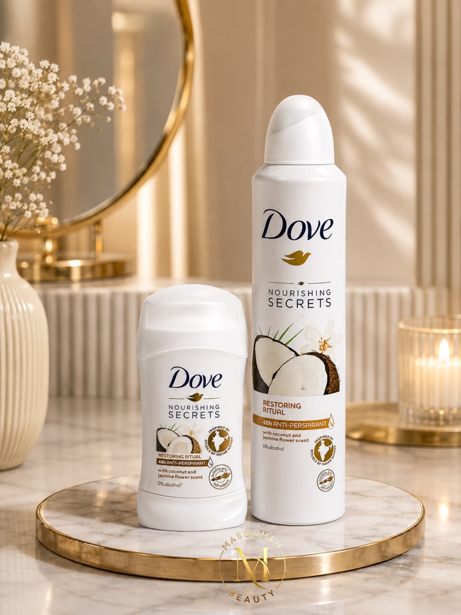 ست اسپری و مام داو نارگیل و یاس | Dove Nourishing Secrets Coconut