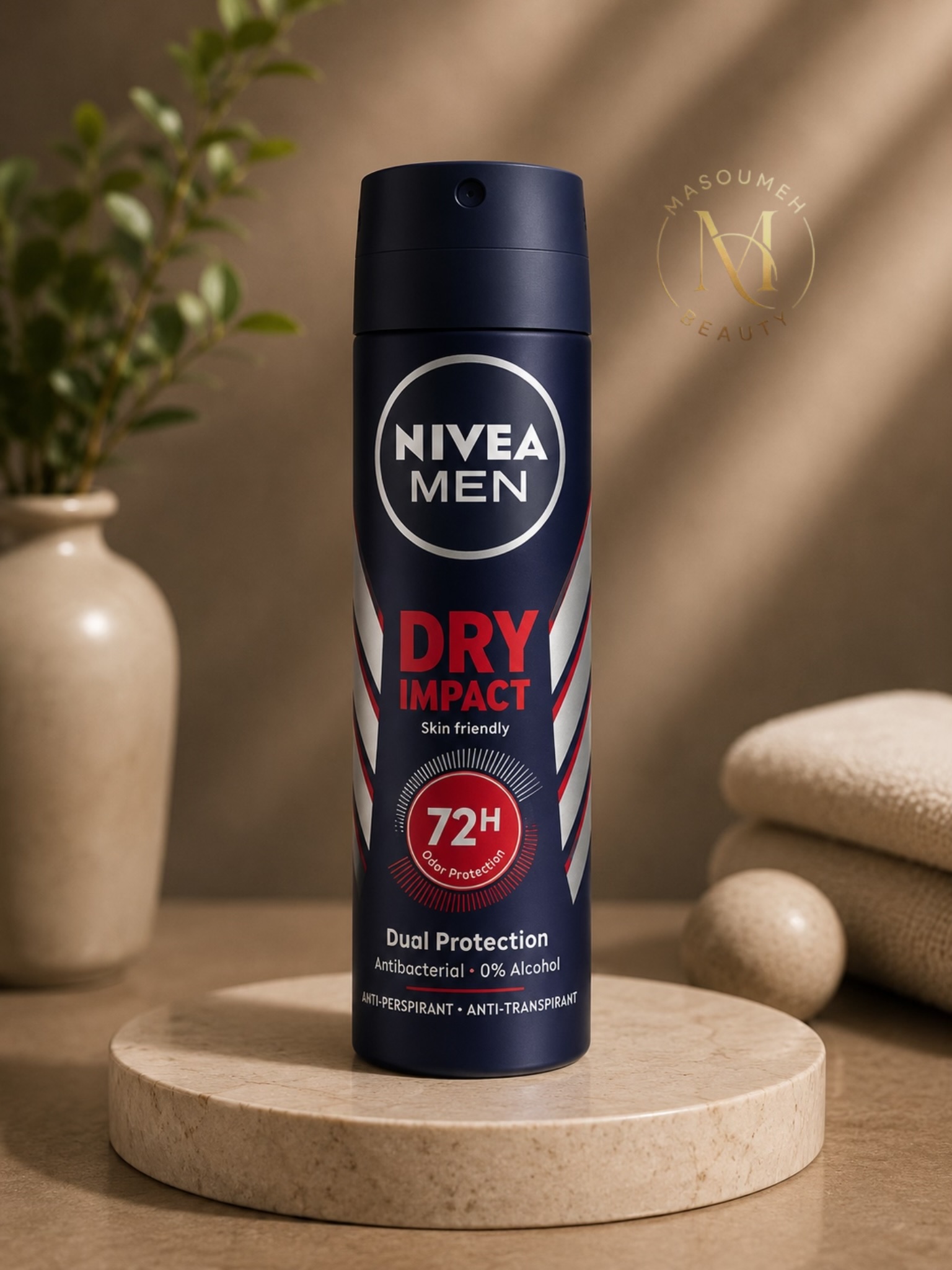 اسپری ضد تعریق مردانه نیوآ مدل Dry Impact 72H حجم 150 میلی‌لیتر