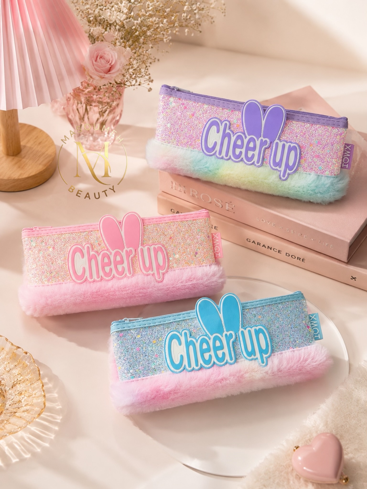 کیف لوازم آرایشی پولیشی Cheer Up مدل XMQT (قابل استفاده به عنوان جامدادی)